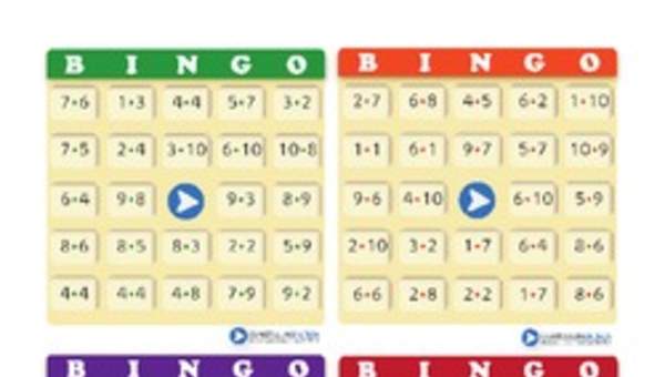 Bingo usando multiplicaciones (XI) Bingo usando multiplicaciones (XI)