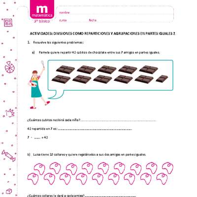 Divisiones como reparticiones y agrupaciones en partes iguales 2 Divisiones como reparticiones y agrupaciones en partes iguales 2