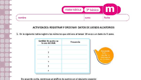 Registrar y ordenar datos de juegos aleatorios Registrar y ordenar datos de juegos aleatorios