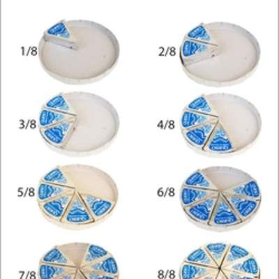 Fracciones con denominador ocho en forma pictórica y simbólica Fracciones con denominador ocho en forma pictórica y simbólica