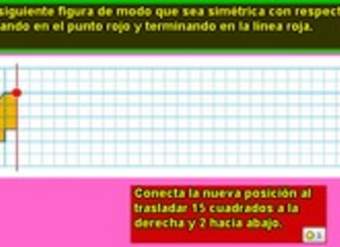 Completar una figura dado el eje de simetría Completar una figura dado el eje de simetría