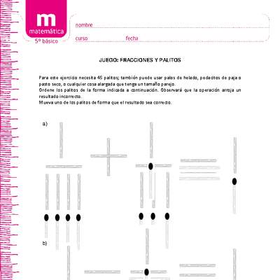 Fracciones y palitos Fracciones y palitos