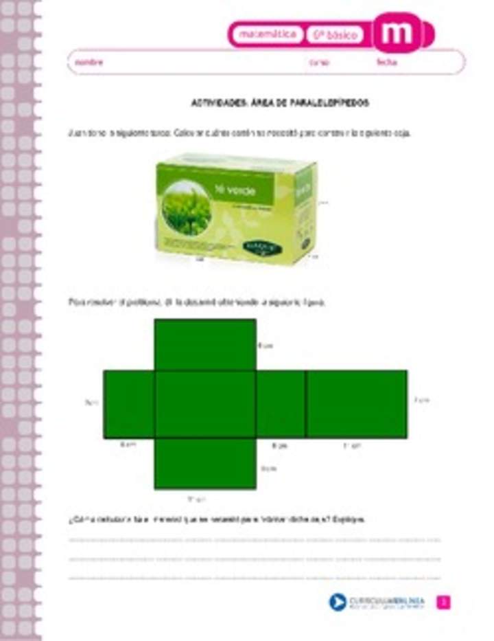 Área de paralelepípedos Área de paralelepípedos