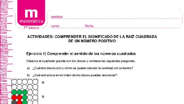 Comprender el significado de la raíz cuadrada de un número positivo Comprender el significado de la raíz cuadrada de un número positivo