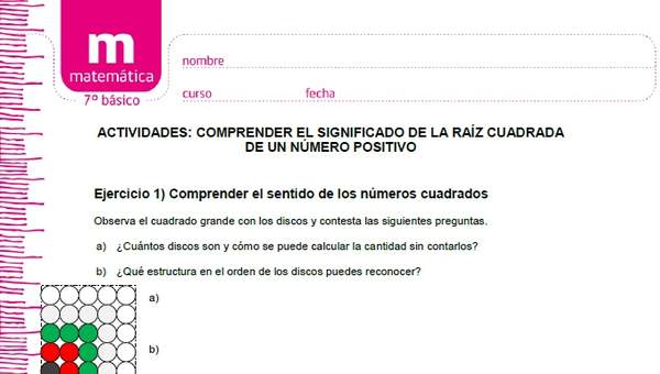 Comprender el significado de la raíz cuadrada de un número positivo Comprender el significado de la raíz cuadrada de un número positivo