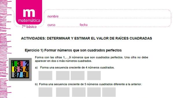 Estimar y determinar el valor de raíces cuadradas Estimar y determinar el valor de raíces cuadradas