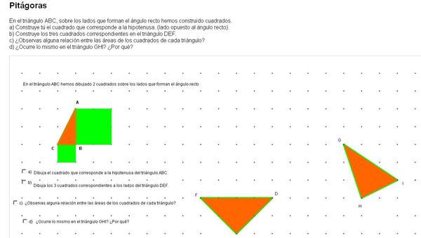 Teorema de Pitágoras con pintar Teorema de Pitágoras con pintar