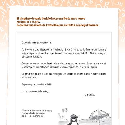 Escritura fiesta Filomena Escritura fiesta Filomena