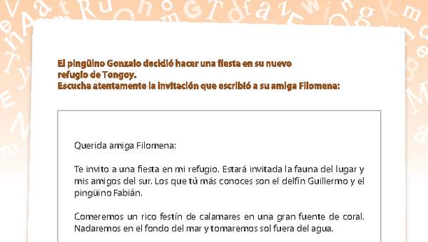 Escritura fiesta Filomena Escritura fiesta Filomena