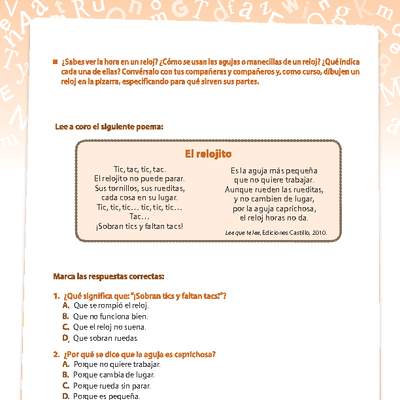Poema El relojito Poema El relojito