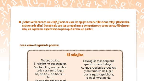 Poema El relojito Poema El relojito