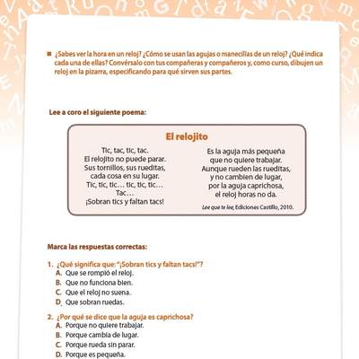 Poema El relojito Poema El relojito