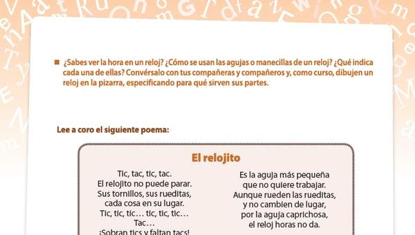 Poema El relojito Poema El relojito