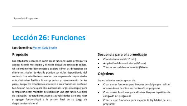 Unidad 2 - Lección 26: Funciones