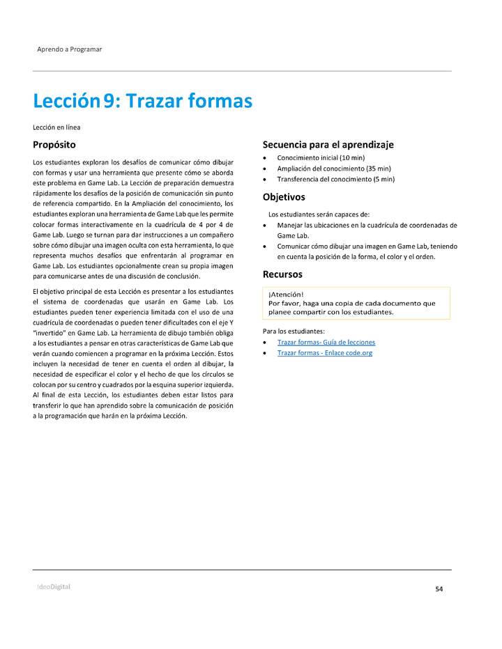 Unidad 1 - Lección 09: Trazar formas