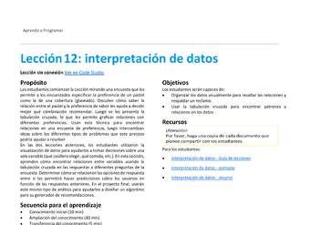 Unidad 1 - Lección12: interpretación de datos