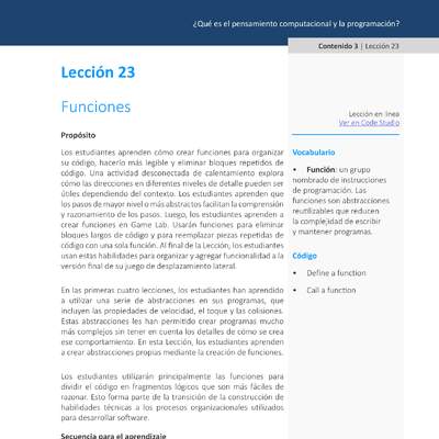 Unidad 1 - Lección 23: Funciones
