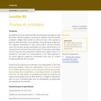 Unidad 4 - Lección 93: Pruebas de prototipos