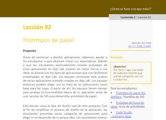 Unidad 4 - Lección 92: Prototipos de papel