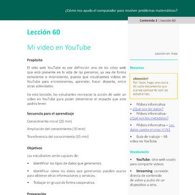 Unidad 3 - Lección 60: Mi video en YouTube