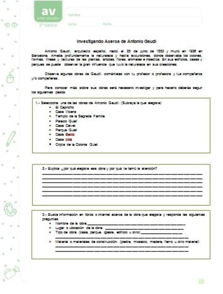 Investigando acerca de Antonio Gaudí Investigando acerca de Antonio Gaudí