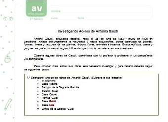 Investigando acerca de Antonio Gaudí Investigando acerca de Antonio Gaudí