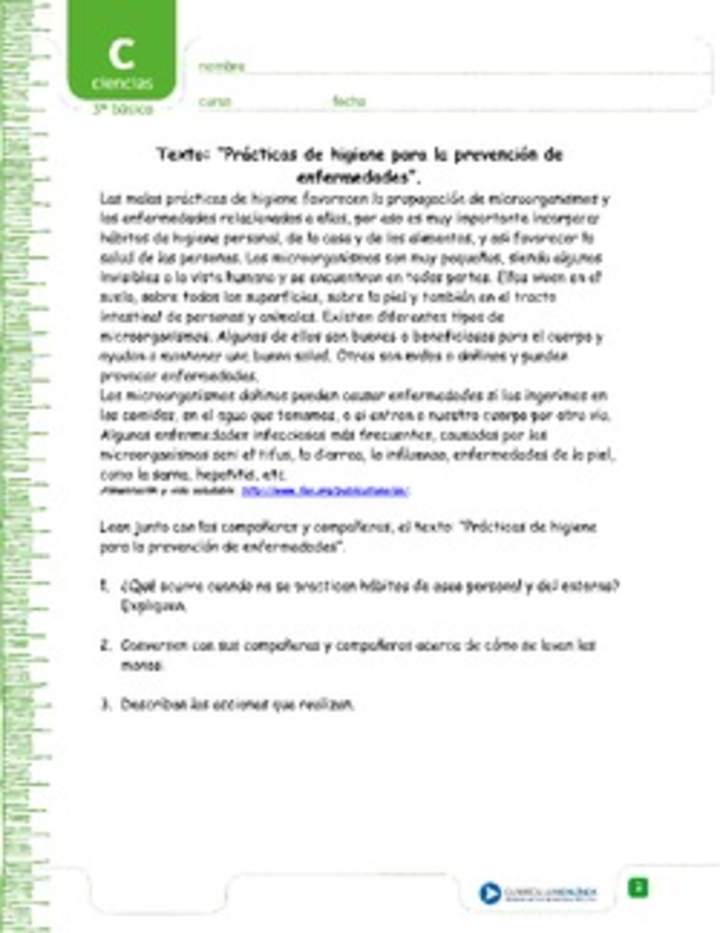 Prácticas de higiene para prevenir enfermedades Prácticas de higiene para prevenir enfermedades