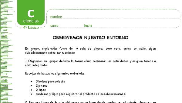 Observemos nuestro entorno Observemos nuestro entorno