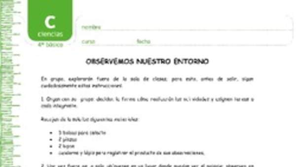 Observemos nuestro entorno Observemos nuestro entorno