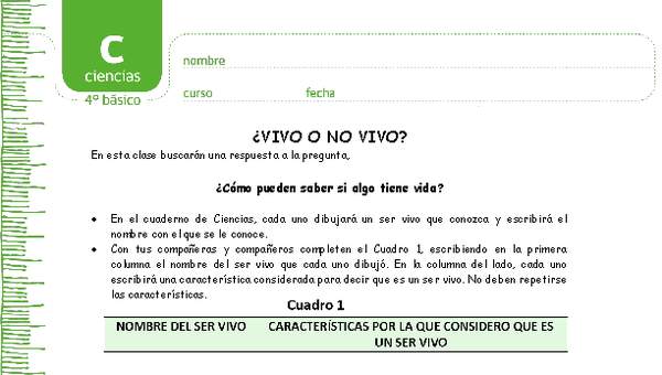 Determinar qué es un ser vivo y que es no vivo Determinar qué es un ser vivo y que es no vivo