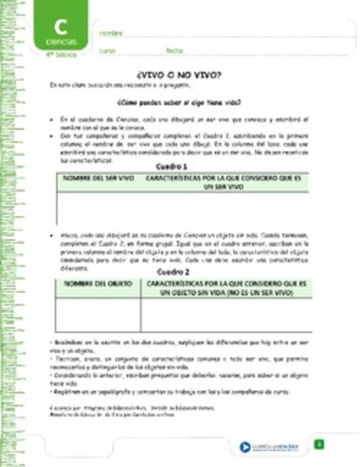 Determinar qué es un ser vivo y que es no vivo Determinar qué es un ser vivo y que es no vivo