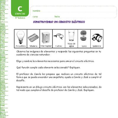Construyan un circuito eléctrico Construyan un circuito eléctrico