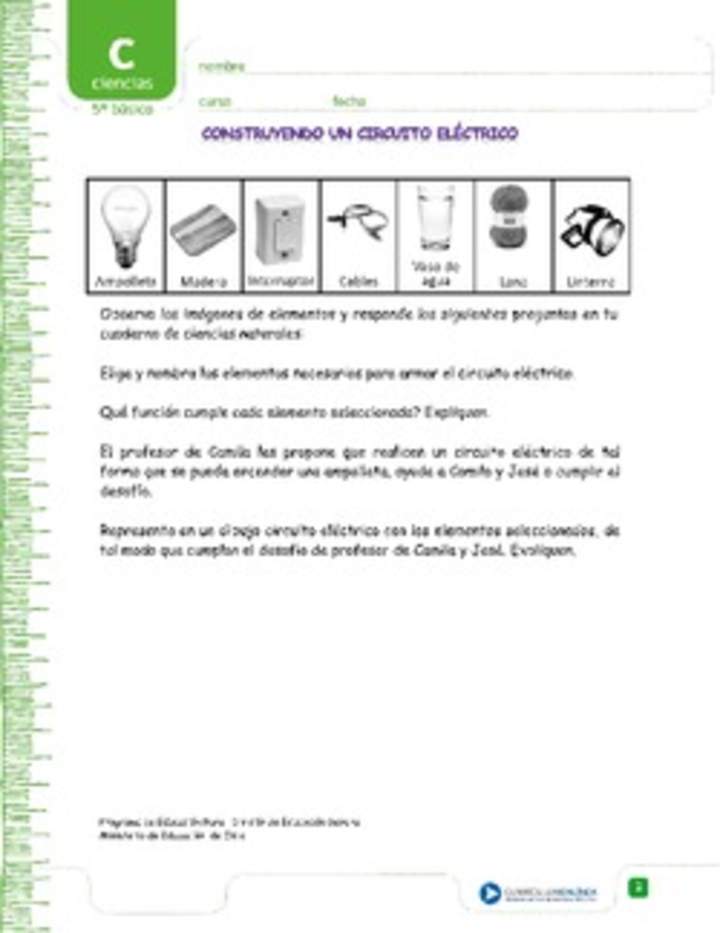 Construyan un circuito eléctrico Construyan un circuito eléctrico