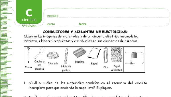 Aislantes y conductores de electricidad Aislantes y conductores de electricidad