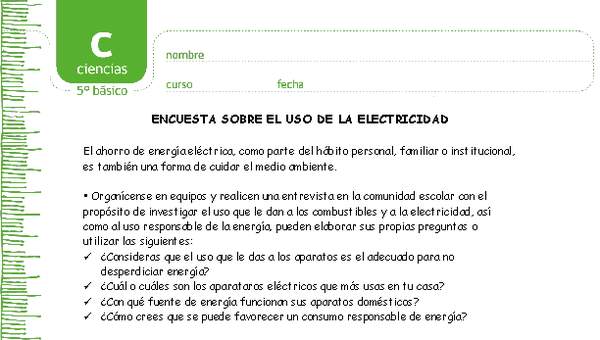Encuesta sobre el uso de la electricidad Encuesta sobre el uso de la electricidad