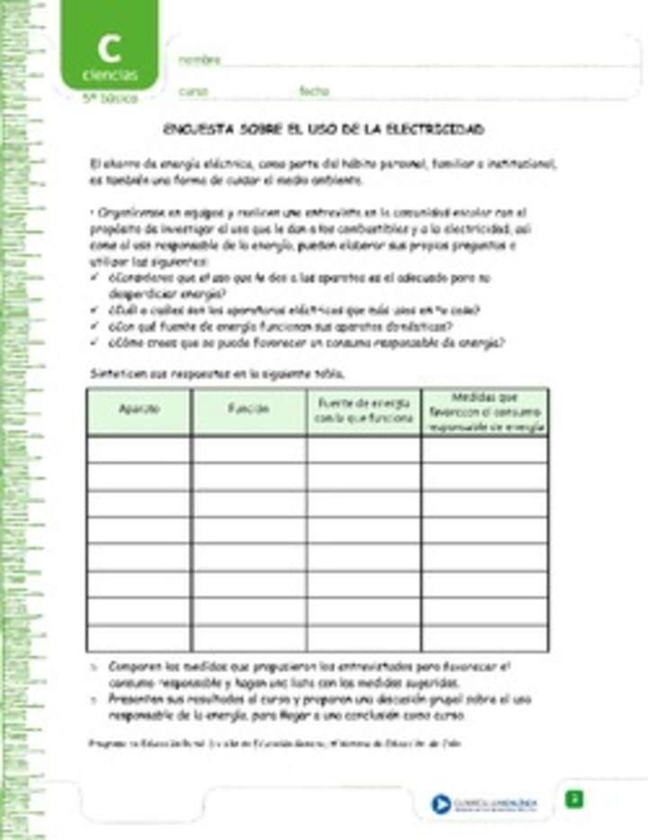Encuesta sobre el uso de la electricidad Encuesta sobre el uso de la electricidad