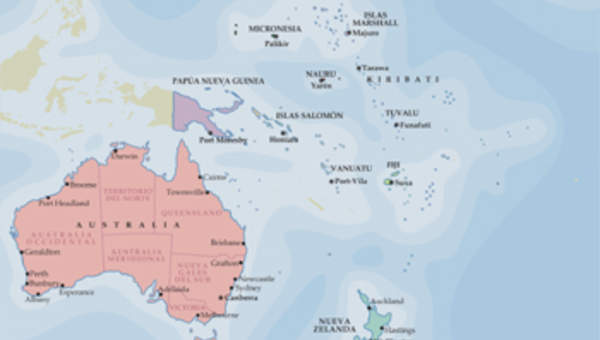Mapa político de Oceanía Mapa político de Oceanía