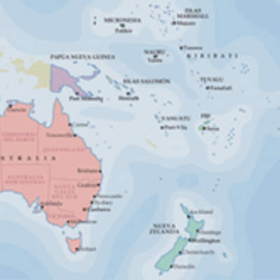 Mapa político de Oceanía Mapa político de Oceanía