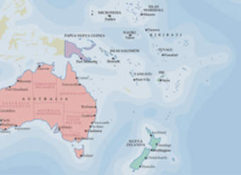 Mapa político de Oceanía Mapa político de Oceanía