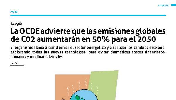 La OCDE advierte que las emisiones globales de CO2 aumentarán en 50% para el 2050 La OCDE advierte que las emisiones globales de CO2 aumentarán en 50% para el 2050