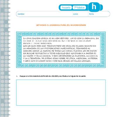 El legado cultural del Mundo Clásico El legado cultural del Mundo Clásico