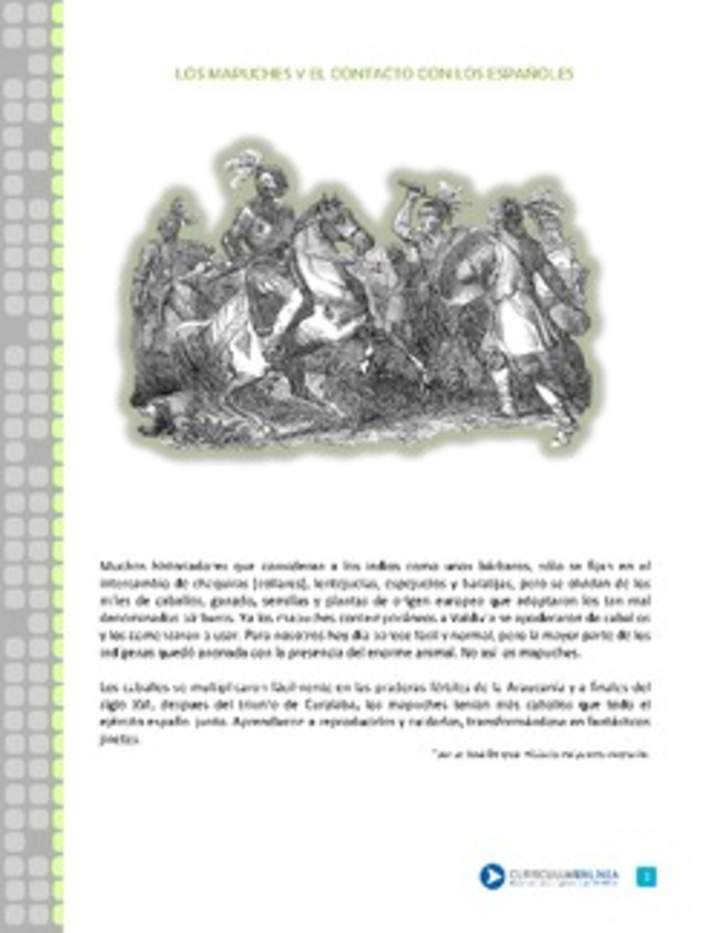 Los mapuche y el contacto con los españoles Los mapuche y el contacto con los españoles