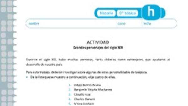 Grandes personajes delsiglo XIX Grandes personajes delsiglo XIX