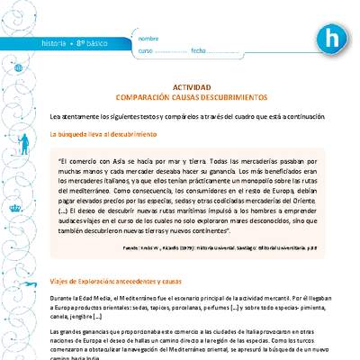 Comparación causas descubrimientos Comparación causas descubrimientos