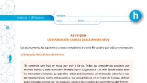 Comparación causas descubrimientos Comparación causas descubrimientos