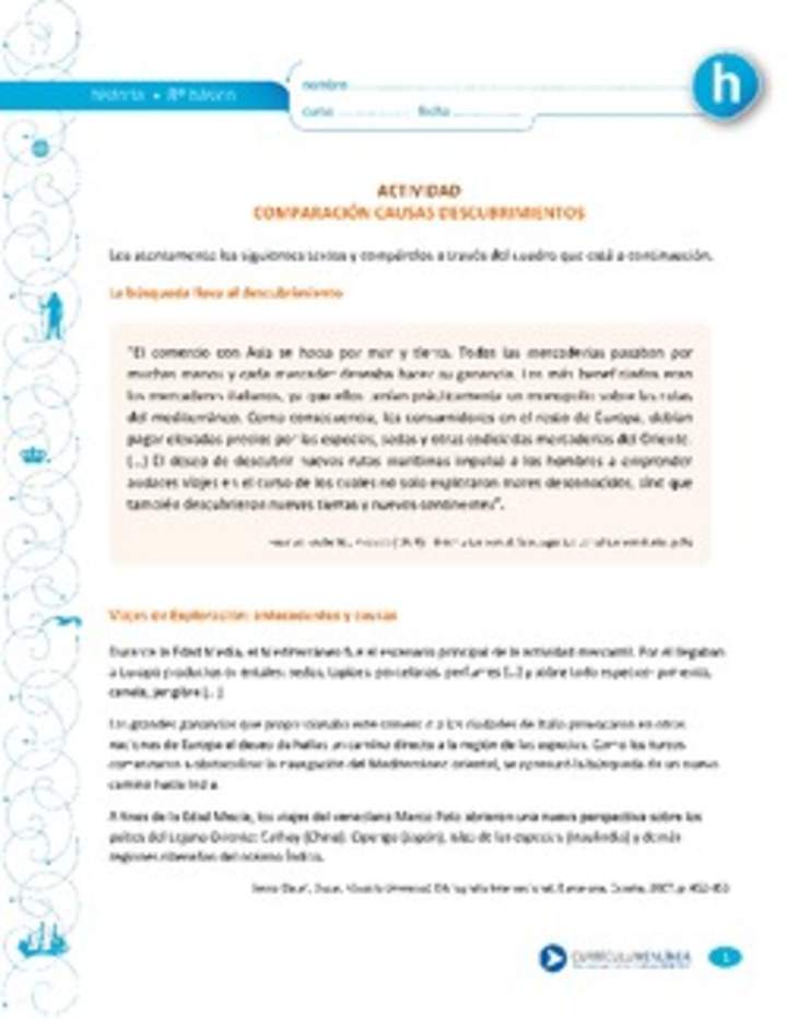 Comparación causas descubrimientos Comparación causas descubrimientos