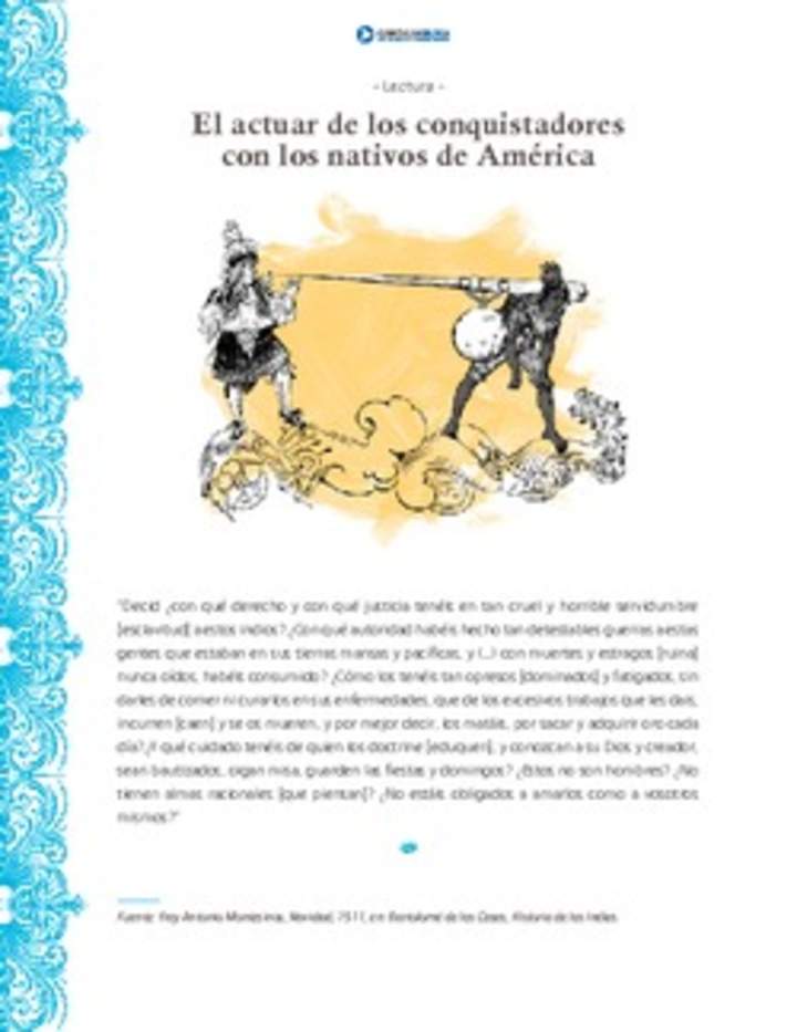 El actuar de los conquistadores con los nativos de América El actuar de los conquistadores con los nativos de América