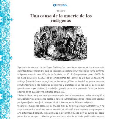La causa de la muerte de los indígenas La causa de la muerte de los indígenas