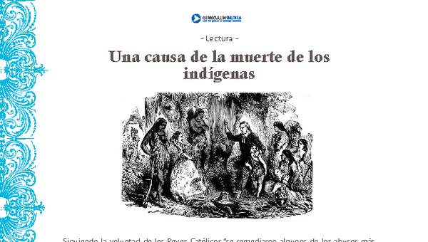 La causa de la muerte de los indígenas La causa de la muerte de los indígenas