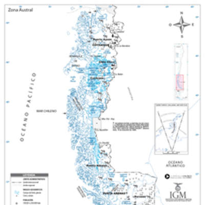 Mapa de la zona Austral Mapa de la zona Austral